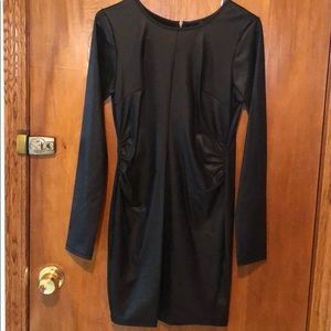 Long sleeve leather like dress